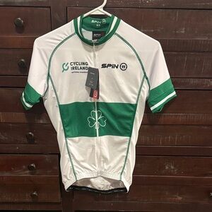 Green and White Cycling Shirt